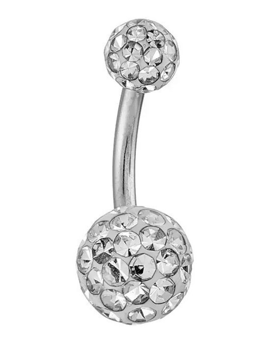 Oxzen Bauchnabelpiercing aus Stahl Silber