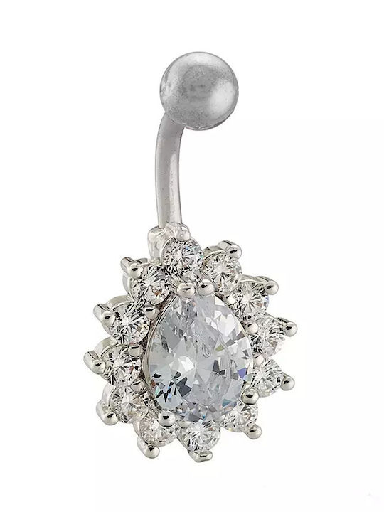 Oxzen Bauchnabelpiercing aus Stahl Silber