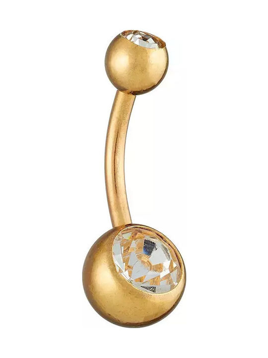 Oxzen Bauchnabelpiercing aus Vergoldetem Stahl Transparent