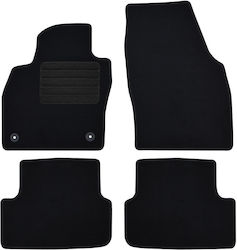 Rigum Set of Front and Rear Mats 4pcs from Carpet for Mercedes-Benz V Seat Ibiza Skoda Fabia Black