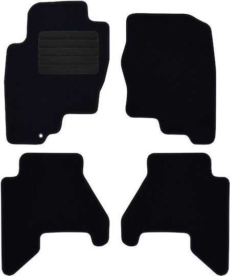 Rigum Set of Front and Rear Mats 4pcs for Nissan Navara 2005 2010 Black