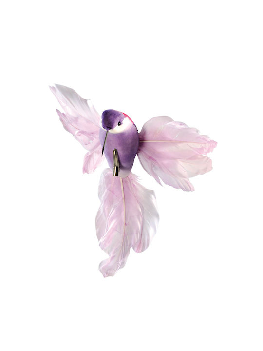 Decorative bird colibri with clip Purple 18x20cm 157.024.0055.13