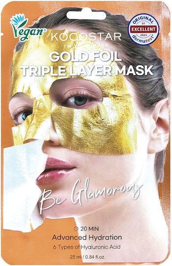 Kocostar Mască Premium Gold Foil cu Trei Straturi 25 ml