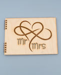 Lifelikes Wedding Wish Book - Infinity Love Mr & Mrs din lemn