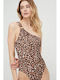 Costum De Baie Întreg Cu Pe Un Umăr Animal Print Animal Print