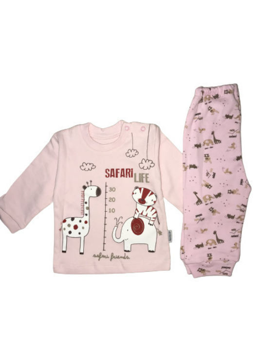 Pijama safari pentru copii de culoare roz