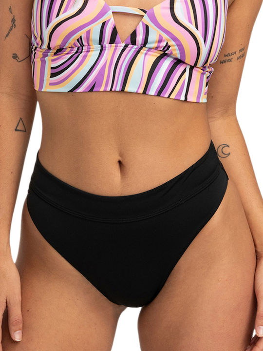 Billabong Sol Searcher Maui Rider Bikini Alunecare Talie înaltă Black Pebble