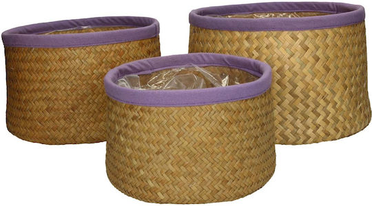 JK Home Decoration Комплект декоративни кошници с дръжки Brown 3бр