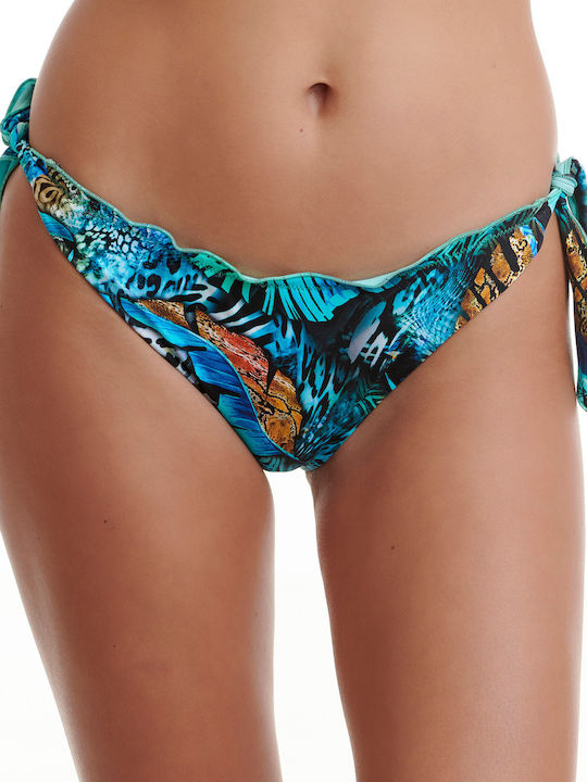 Bikini Brazil με Κορδονάκια Τιρκουάζ