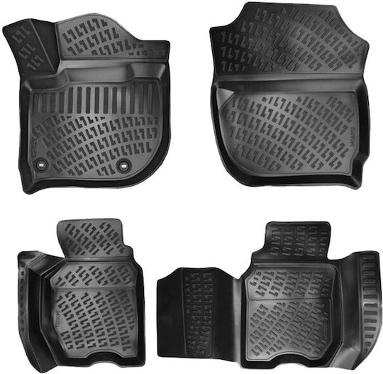 Bosse Set of Front and Rear Mats 4pcs Tray Type for Honda Jazz 2013-2020 Black