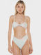 Palm Shell Retro Bikini Slip Hohe Taille Türkis