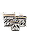 Zaros Set of Decorative Baskets Bamboo with Handles Black 3pcs