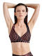 Blu4u Padded Underwire Bikini Bra with Adjustable Straps Brown Animal Print