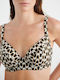 Blu4u Underwire Bikini Bra with Adjustable Straps Brown Animal Print