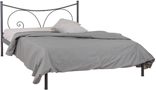 Σαμπρίνα Κρεβάτι Διπλό για Στρώμα 150x190cm Ανθρακί
