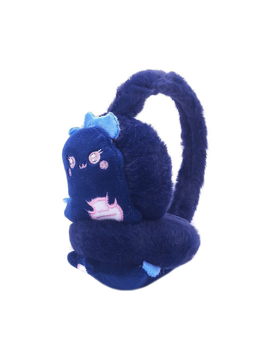 Protective Furry Earmuffs Dinosaur Blue