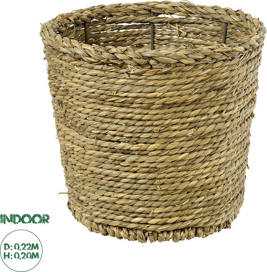 GloboStar THASSOS Κασπώ Ψάθινο Μπεζ 20x20x22εκ.