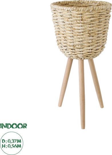 GloboStar Artificial Garden Limnos Planter Wicker Beige 37x37x56cm.