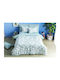 Charalambidis Textiles Almond tree Coverlet Single from Cotton & Polyester Light Blue 160x230cm