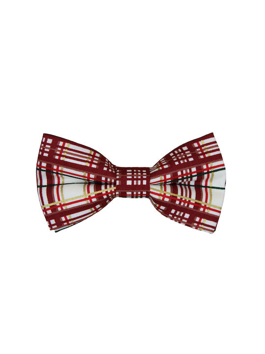 Handmade Christmas Children's Bow Tie White Plaid Scottish Glitter 2 to 6 Years - 4298