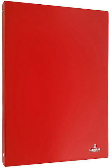 Logigraf Clipboard with 2 Rings Accordion 2/26 for Paper A4 Red Basic 1pcs