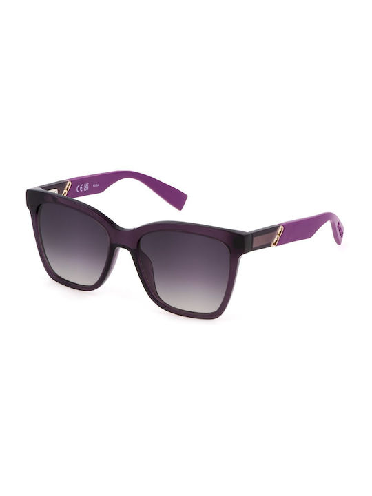 Furla Women's Sunglasses with Purple Plastic Frame and Purple Gradient Lens SFU688 09PW