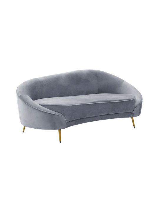 Amora Cu trei locuri Canapea Catifea Gray / Gold 180x81x77cm.