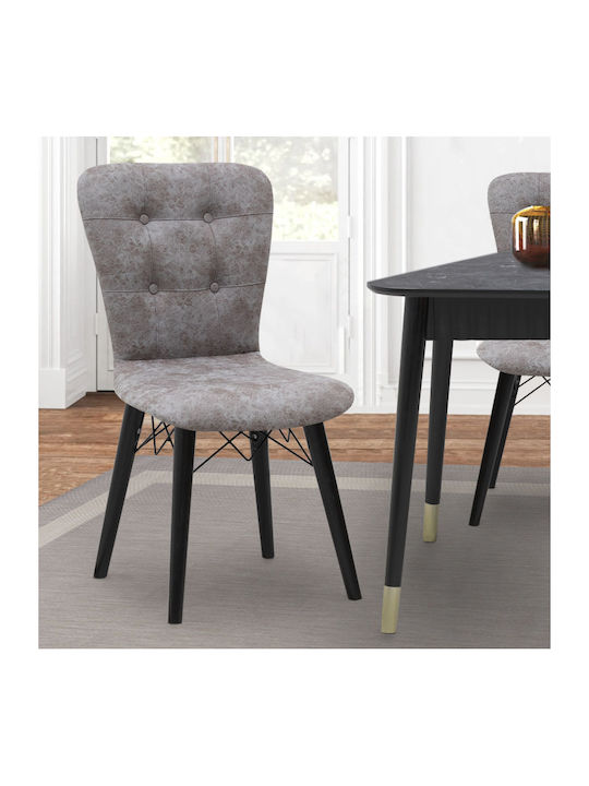Palmira Dining Room Fabric Chair Gray 47x44x88cm