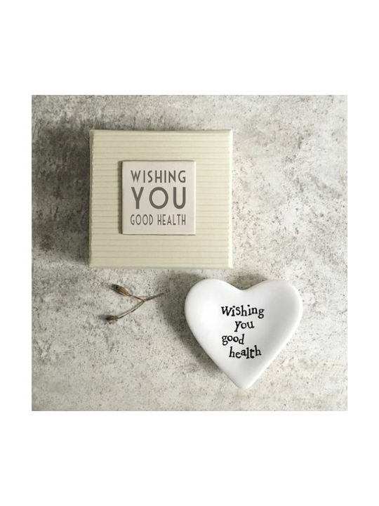 Synchronia Decorative Heart Wishing you Good Health made of Ceramic Material 5.5x2x5cm 1pcs