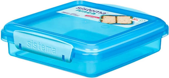 Sistema Cutie De Prânz Din Plastic Albastră Cu Compartimente 450ml