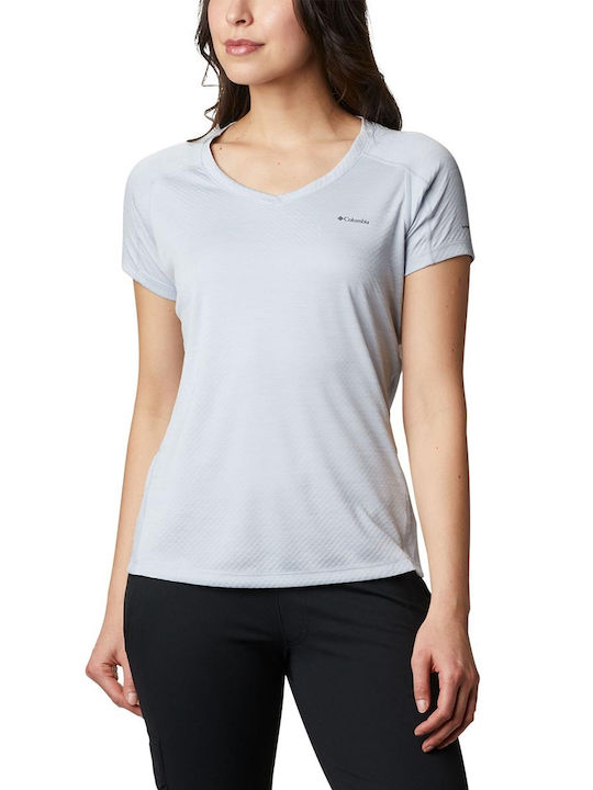 Columbia Zero Rules Women's Athletic T-shirt with V Neck Gray