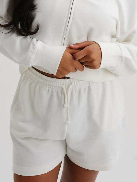 Γυναικείο Ψηλόμεσο Αθλητικό Σορτς Off White