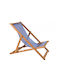 Deckchairs Sharp Wooden with Blue Fabric 115x61x80cm