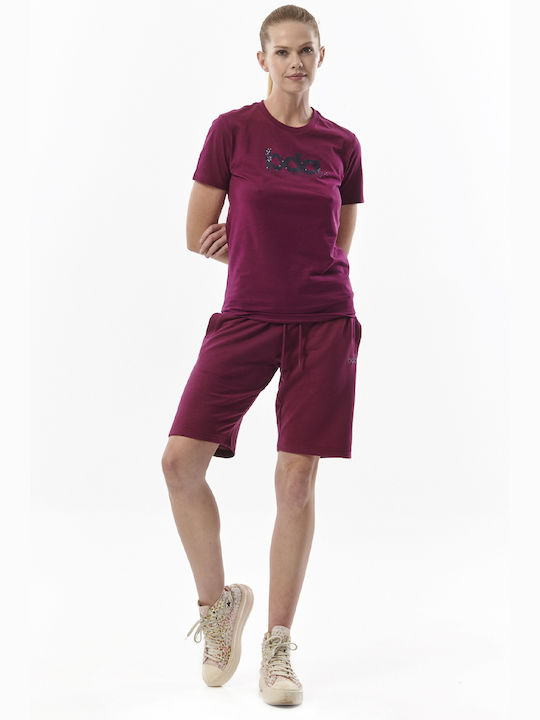 Body Action Women's Sporty Bermuda Shorts Purple