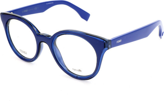Fendi Women's Prescription Eyeglass Frame Blue FF 0198 L04