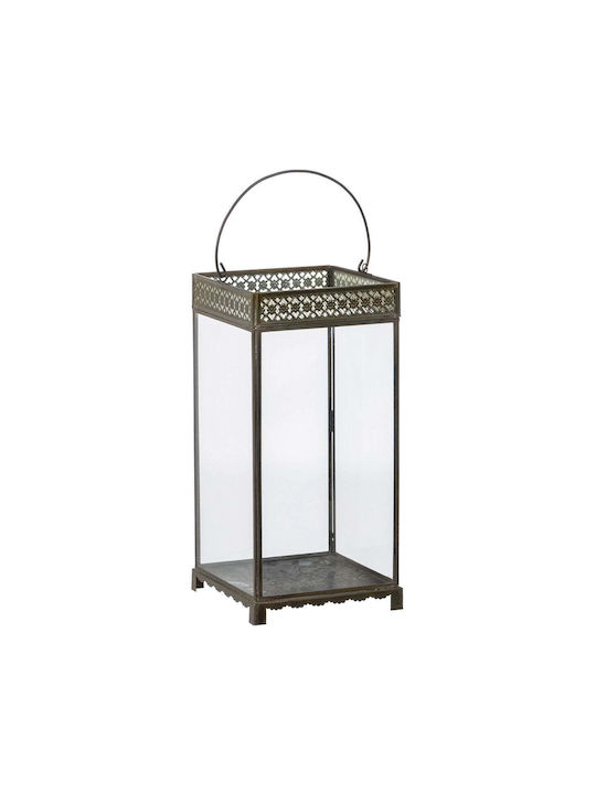 BigBuy Metallic Lantern Gold 18x18x37cm