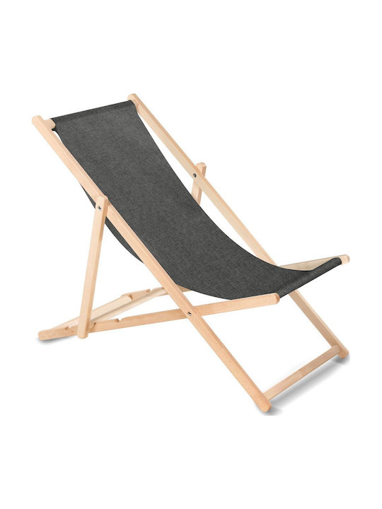 Liegestühle GB183M Holz mit Schwarz Stoff