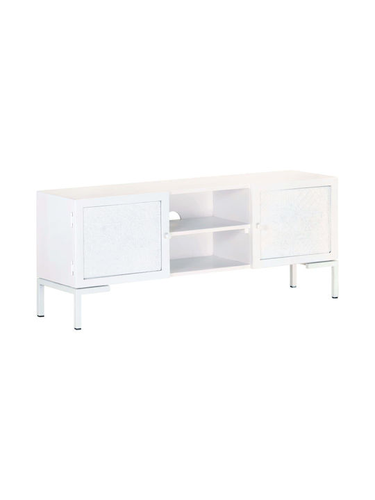 TV Stand from Solid Wood White L115xW30xH46cm