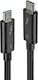 Lindy Thunderbolt 3 Cable Μαύρο 0.5m (41555)