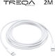 Treqa Cablu USB 2.0 USB-C Masculin - USB-C Alb 2m CA-2015