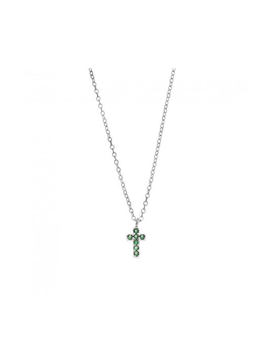 Senza Women's Cross Double Sided from Silver with Chain