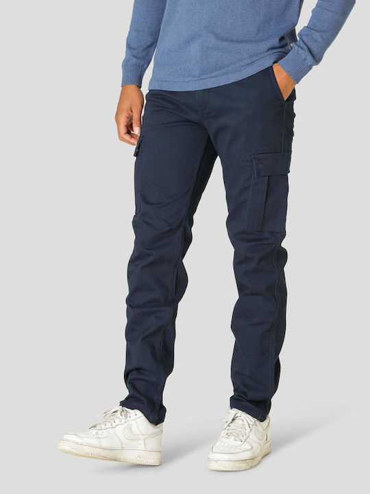 Gnious Trousers Cargo Elastic in Loose Fit Navy...