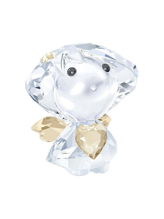 Swarovski Decorative Statuette made of Crystal Angel with Golden Heart 3.6x3.9cm 1pcs