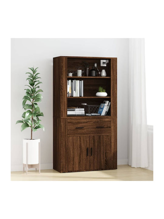 Office Storage Chipboard Closet Chestnut L80xW33xH70cm