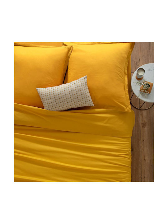 Spitishop Dekorativer Kissenbezug A-S D'Oreiller aus 100% Baumwolle Gelb 63x63cm.