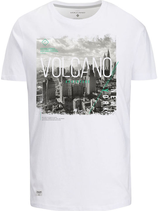Volcano T-RANKER Men's Printed T-Shirt - White