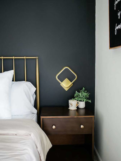 Atman Modern Leuchte Wand mit Integrierter LED und Warmweißes Licht Gold 23x23cm