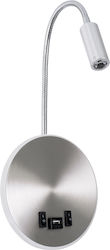 GloboStar Goose Φωτιστικό Τοίχου LED Ασημί 15.5x30.5εκ.