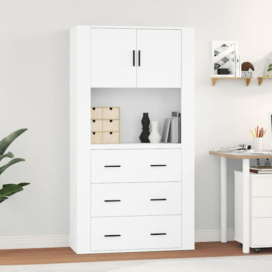 Стояща на пода Бюро шкаф Бял 80x33x70см