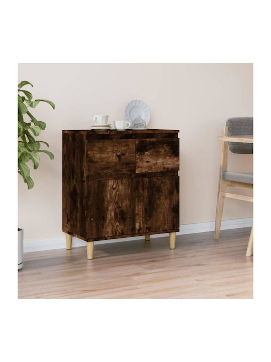 Sideboard Solid Wood with Drawers Καπνιστή Δρυς...